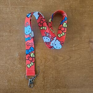 Hello Kitty Lanyard Bold Red Bows & Endless Kitty Charm